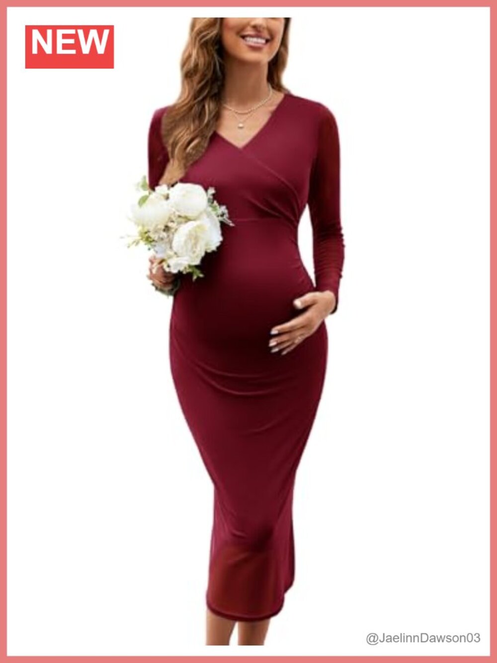 Maternity Cocktail Dress Mesh Wrap Bodycon Baby Shower Wedding Guest Midi
